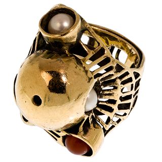 Lee Peck 14k Yellow Gold Brutalist Ring