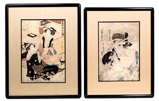 Kikukawa Eizan (Japanese, 1787-1867) and Kitagawa Utamaro (Japanese, 1753-1806) Woodblock Prints