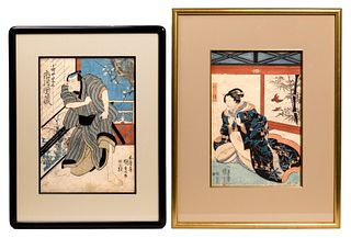 Utagawa Toyokuni III (Japanese, 1786-1865) and Unknown Artist (Japanese, 19th Century) Woodblock Prints