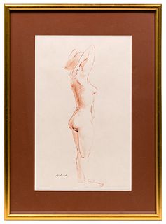 Aaron Bohrod (American, 1907-1992) 'Nude No. 9' Ink on Paper