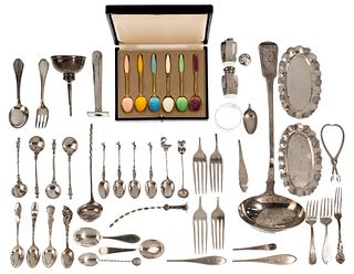 Sterling, Coin (900) and European (800) Silver Flatware Assortment