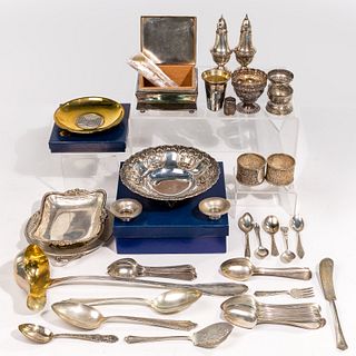Sterling Silver, Coin Silver (900) and European Silver (800) Object Assortment
