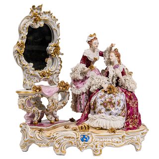 German Rococo Style Porcelain Figural Grouping