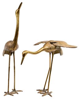 Brass Crane Sculptures