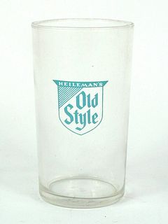 1960 Heileman's Old Style Beer 4¼ Inch Tall Straight Sided ACL Drinking Glass La Crosse, Wisconsin