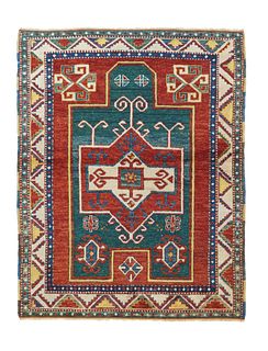 Vintage Kazak Rug, 4’ 0” x 5’2" (1.22 x 1.57 M)