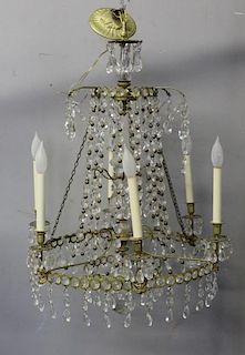 Antique Russian Style Gilt Metal & Crystal