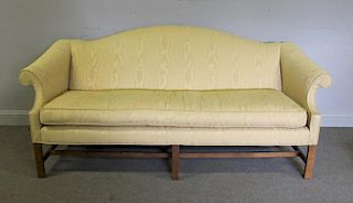 Upholstered Camelback & Scroll Arm Sofa,