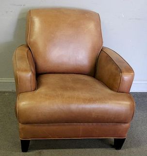 French Art Deco Style Leather Club Chair.