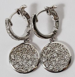 14KT WHITE GOLD AND 1.5CT DIAMOND EARRINGS PAIR
