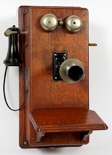OAK WALL TELEPHONE CIRCA 1910