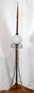 VINTAGE 19TH C COPPER AND GLASS LIGHTNING ROD C1900