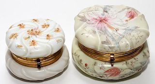 WAVECREST OPAQUE GLASS JEWELRY BOXES EARLY 20TH C.