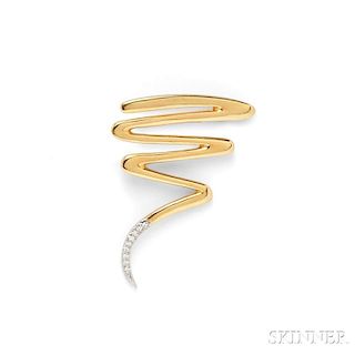 18kt Gold and Diamond "Scribble" Brooch, Paloma Picasso, Tiffany & Co.