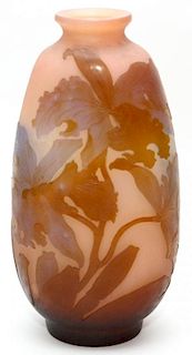 SIGNED GALLE CAMEO GLASS VASE