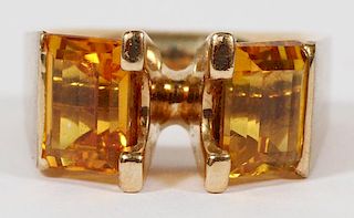 14KT YELLOW GOLD & CITRINE RING