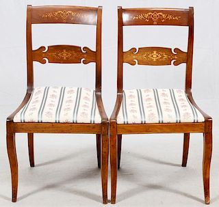 FEDERAL STYLE MAHOGANY SIDE CHAIRS C. 1840 PAIR