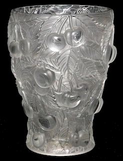 LALIQUE STYLE CRYSTAL VASE