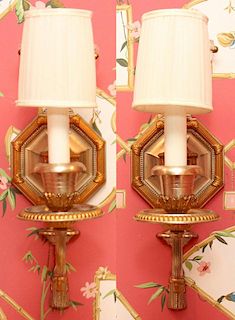FRENCH STYLE METAL SCONCES PAIR