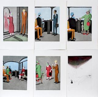 BENNY ANDREWS 6 COLOR ETCHINGS