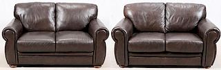 CHATEAU D'AX LEATHER SETTEES PAIR