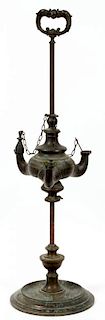 ITALIAN BRONZE ALADDIN LAMP C. EARLY 20TH C.