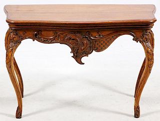 IRISH CARVED OAK CONSOLE TABLE C. 1880-1900