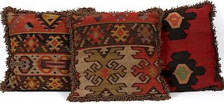 ORIENTAL WOOL RUG FRAGMENTS MADE TO PILLOWS