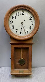 New York Board of Education Clock in Oak Case.