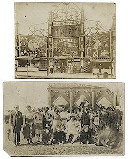 Two Real Photo Sideshow Postcards of Flosso
