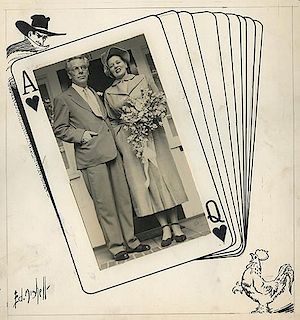 Wedding Playing Card Artwork Featuring the Shadow (Walter Gibson, Litzka Raymond)