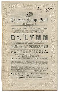 Dr. Lynn Egyptian Hall Program