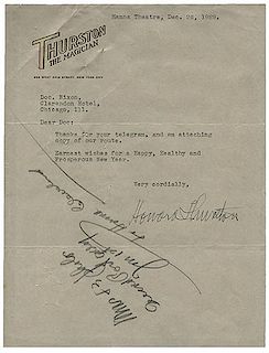 Typed Letter Signed, “Howard Thurston,” to Doc Nixon