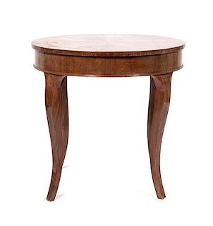 A Biedermeier Style Fruitwood Low Table Height 25 1/2 inches.