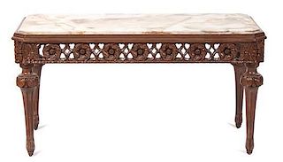 A Louis XVI Style Low Table Height 17 1/2 x width 35 x depth 17 inches.