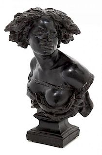 A French Cast Metal Bust Height 14 inches.
