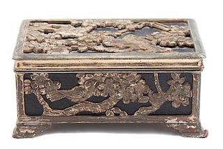 A French Gilt Metal Box Width 4 3/4 inches.