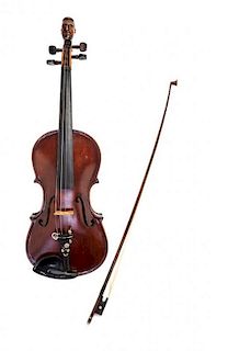 A French Maple Violin Length of violin 23 3/4 inches.
