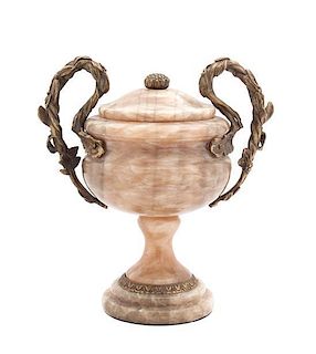 A Gilt Bronze and Marble Urn Height 11 1/2 inches.