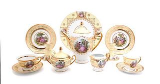 * A Karlsbader Royal Vienna Style Tea Set Height of tallest 9 1/2 inches.