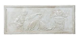 A Large Plaster Frieze Panel Height 21 3/4 x width 53 inches.