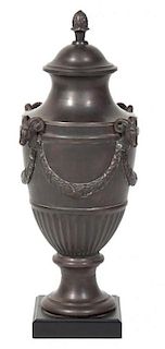 A Neoclassical Bronze Urn Height 20 1/2 inches.