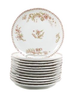 A Set of Twelve Haviland Limoges Porcelain Plates Diameter 10 inches.