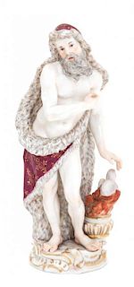 A Meissen Figure Height 7 3/4 inches.