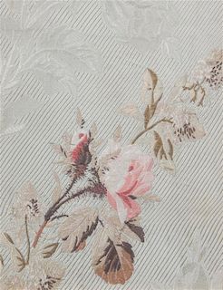 Three Embroidery Panels on Silk Height of largest 11 1/4 x width 11 1/4 inches.