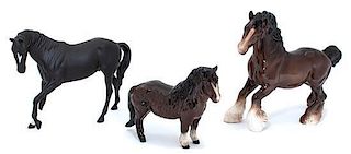 Three Royal Doulton Horses Height of tallest 8 1/4 inches.