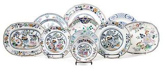 A Collection of English Transferware Diameter of largest 12 3/4 inches.