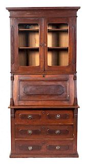 A Fall Front Bookcase Height 81 x width 38 x depth 19 1/2 inches.