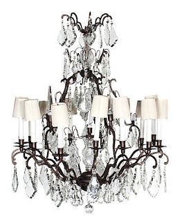 A Tiered Chandelier Height 39 1/2 inches.