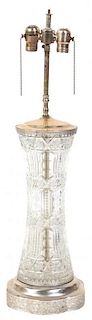A Crystal Lamp Height 32 inches.